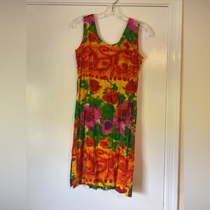 Vintage Jams World size S sleeveless dress Rose Heaven print